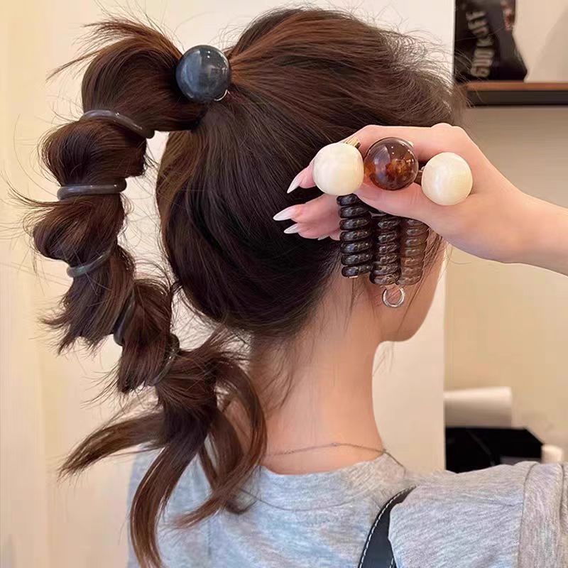 Silicone Band Women - Diadema Elástica Recta Vintage con Bola