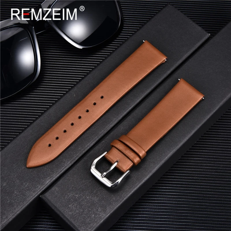 Suede Strap Watch - Correa de reloj de cuero genuino